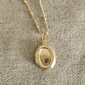 Colar Relicario Oval c Foto