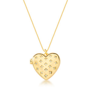 Colar Relicário Coração c foto